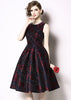Vestido Estampado Jacquard Rodado Midi