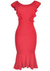 Vestido Midi Justo Festa com Babado
