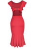 Vestido Midi Justo Festa com Babado
