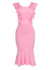 Vestido Midi Justo Festa com Babado