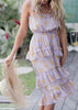 Vestido Estampado com Babado