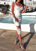 Vestido Midi Bordado de Renda para Festa