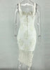 Vestido Midi Bordado de Renda para Festa