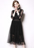 Vestido Festa Tule Midi Gola Alta