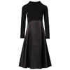 Vestido Midi Rodado Preto Manga Longa