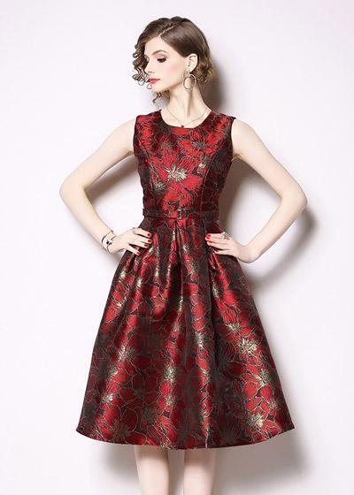 Vestido Jacquard Rodado para Casamento