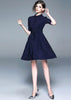 Vestido Curto Rodado Gola Alta