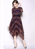 Vestido Assimetrico Midi Renda Manga Longa