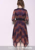 Vestido Assimetrico Midi Renda Manga Longa