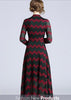 Vestido Midi Evasê Renda com Gola Laço