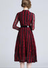 Vestido Midi Evasê Renda Guipir com Cinto