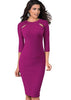 Vestido Tubinho Social Cinza Manga Longa