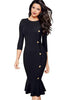 Vestido Midi Peplum na Barra
