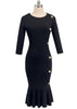 Vestido Midi Peplum na Barra