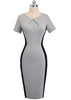 Vestido Tubinho Bicolor Bege Branco e Preto