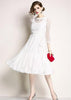 Vestido de Renda Midi Branco para Casamento Civil