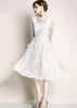 Vestido de Renda Midi Branco para Casamento Civil