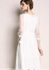 Vestido de Renda Midi Branco para Casamento Civil