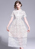 Vestido Midi Evase Renda Moda Evangelica