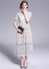 Vestido Midi Evase Renda Moda Evangelica