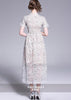 Vestido Midi Evase Renda Moda Evangelica