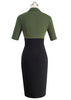 Vestido Tubinho Bicolor Cintura Alta Moda Evangelica