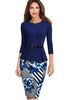 Vestido Peplum Midi Manga Longa com Cinto