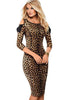 Vestido Tubinho Midi Manga Longa Ombro Vazado