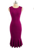 Vestido Tubinho Midi com Babado na Barra