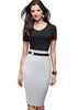 Vestido Tubinho Preto e Cinza com Cinto