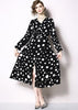 Vestido Transpassado Estampa Poa com Babado