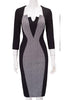 Vestido Midi Tubinho Bicolor Que Emagrecem Para Trabalhar