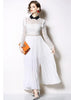 Vestido Midi Branco com Renda Guipir Manga Longa