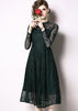 Vestido Renda Midi Festa Manga Longa