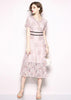 Vestido Midi Renda Rose Acinturado
