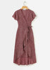 Vestido Envelope Assimetrico Estampado com Babado