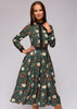 Vestido Midi Gode Estampado Manga Longa