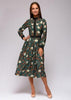 Vestido Midi Gode Estampado Manga Longa