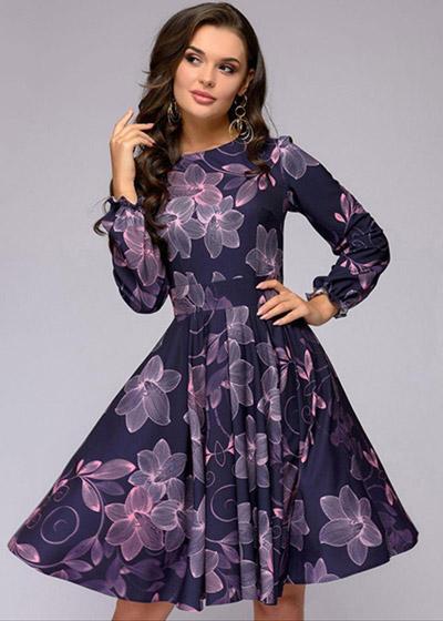 Vestido Midi Rodado Floral Moda Evangélica