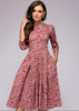 Vestido Midi Rodado Estampado Moda Evangélica
