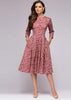 Vestido Midi Rodado Estampado Moda Evangélica