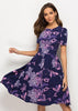 Vestido Midi Rodado Estampado Moda Evangélica