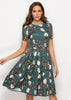 Vestido Rodado Midi Estampado Moda Evangélica