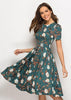 Vestido Rodado Midi Estampado Moda Evangélica