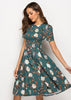 Vestido Rodado Midi Estampado Moda Evangélica