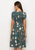 Vestido Rodado Midi Estampado Moda Evangélica