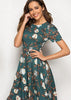 Vestido Rodado Midi Estampado Moda Evangélica