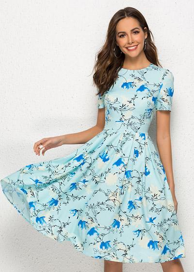 Vestido Midi Rodado Floral Festa Romântico