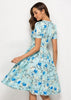 Vestido Midi Rodado Floral Festa Romântico