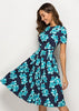Vestido Midi Floral Rodado Festa Moda Evangélica